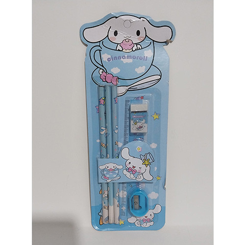 پک هدیه لوازم تحریر مدل 5 تکه آبی روشن