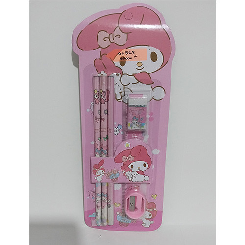 پک هدیه لوازم تحریر مدل 5 تکه صورتی