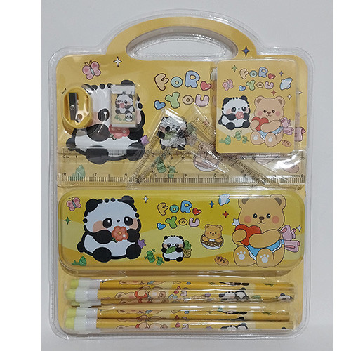 پک هدیه لوازم تحریر مدل 12 تکه زرد