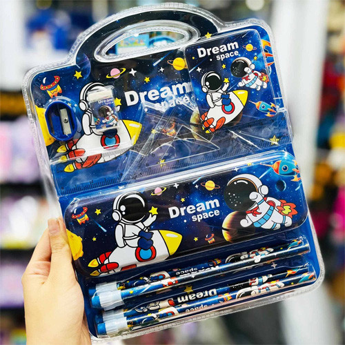 پک هدیه لوازم تحریر مدل 12 تکه تصویر گالری آبی