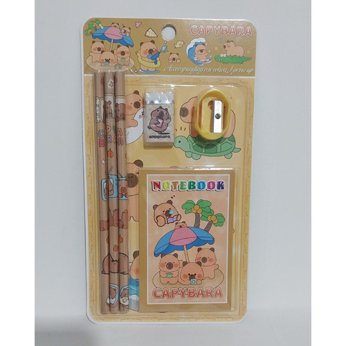 پک هدیه لوازم تحریر 6 تکه قهوه ای