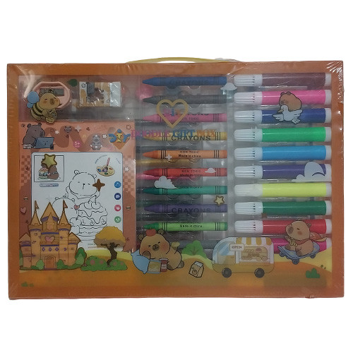 پک هدیه لوازم نقاشی و رنگ آمیزی 56 تکه تصویر پشت