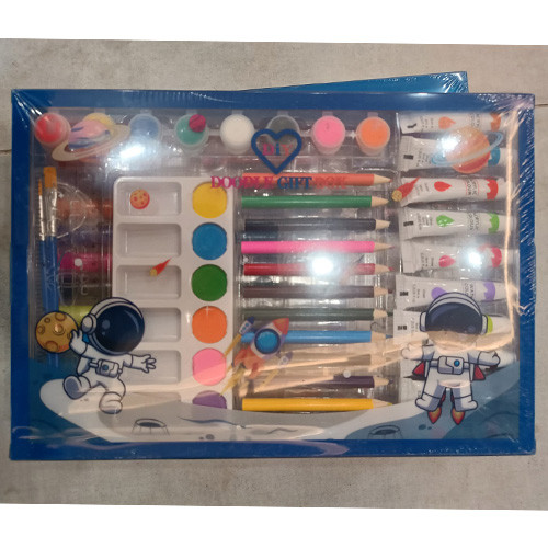 پک هدیه لوازم نقاشی و رنگ آمیزی 56 تکه آبی فضانورد