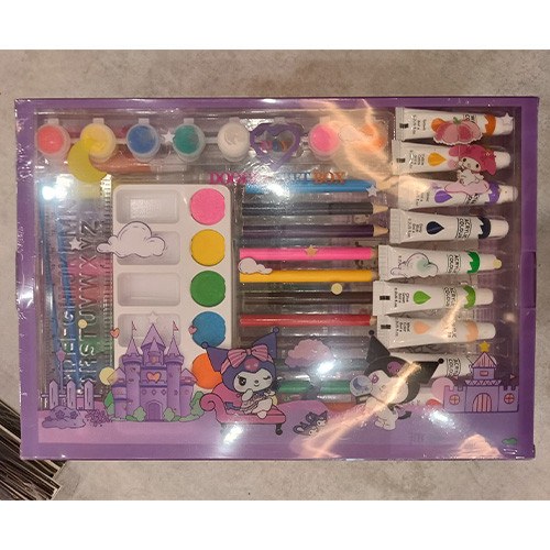 پک هدیه لوازم نقاشی و رنگ آمیزی 56 تکه بنفش کرومی