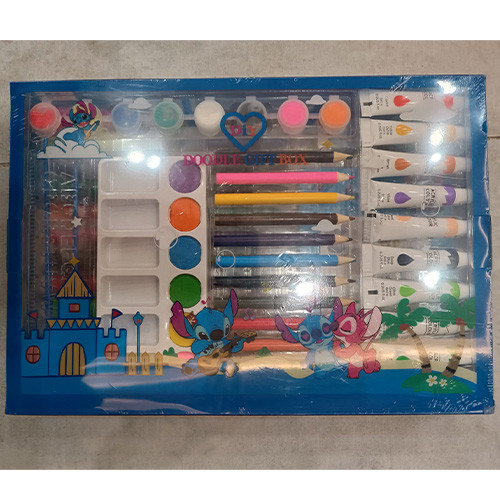 پک هدیه لوازم نقاشی و رنگ آمیزی 56 تکه آبی استیچ