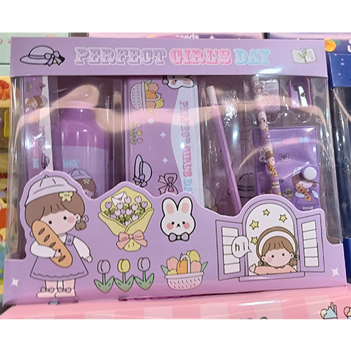 پک هدیه لوازم التحریر آدم فضایی بنفش