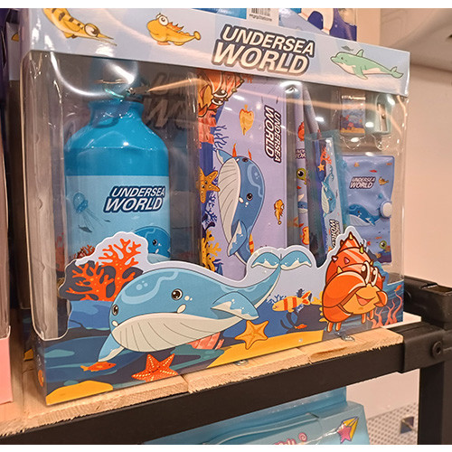 پک هدیه لوازم التحریر آدم فضایی آبی دریایی