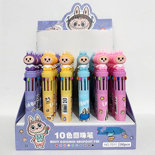 خودکار فانتزی 10 رنگ طرح لبوبو (بسته 36 تایی) شاخص