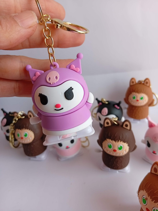 جاکلیدی فانتزی طرح کرومی (Kuromi) رنگ یاسی