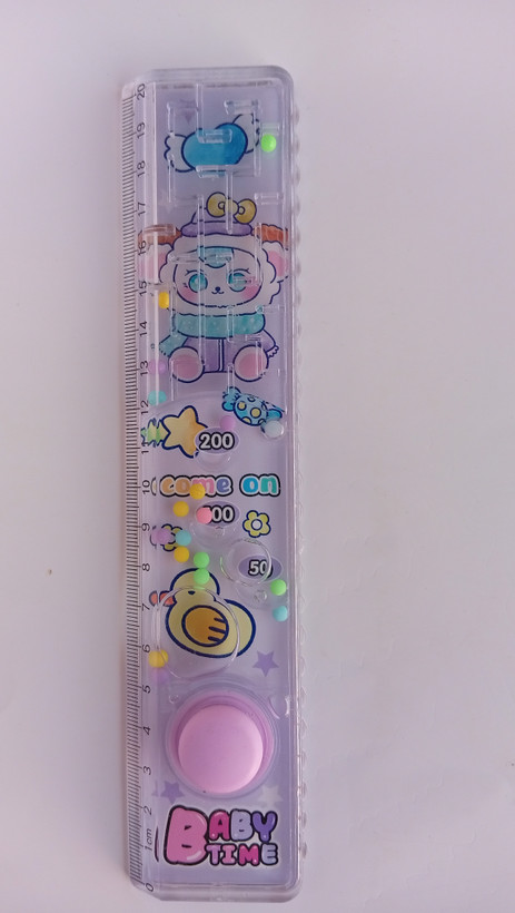 خط کش 20 سانتی واتر گیمی دکمه دار Baby Time بنفش