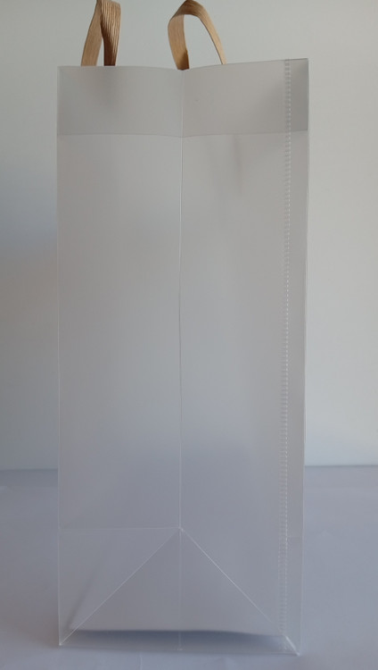 پاکت کادویی طلقی دسته کاغذی پرچ شده26*34*11 cm کاست