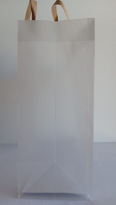 پاکت کادویی طلقی دسته کاغذی پرچ شده26*34*11 cm کاست