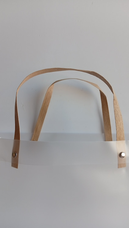 پاکت کادویی طلقی دسته کاغذی پرچ شده26*34*11 cm دسته