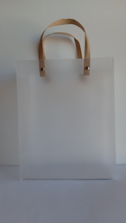 پاکت کادویی شفاف دسته پرچی کاغذی 25*20*10 cm