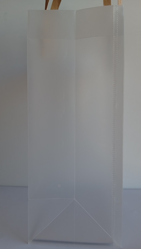 پاکت کادویی شفاف دسته پرچی کاغذی 25*20*10 cm کناره پاکت
