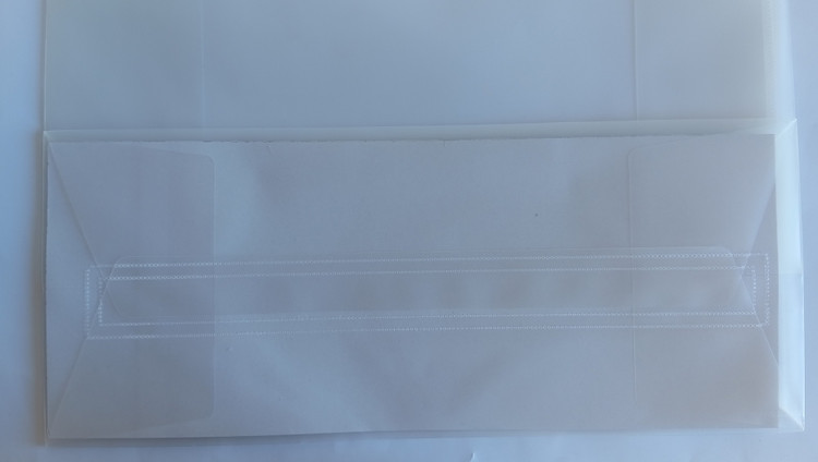 گیفت بگ هدیه شفاف دسته پرچ شده به پاکت از جنس کاغذ فشرده شده 33*36*15 cm کف پاکت