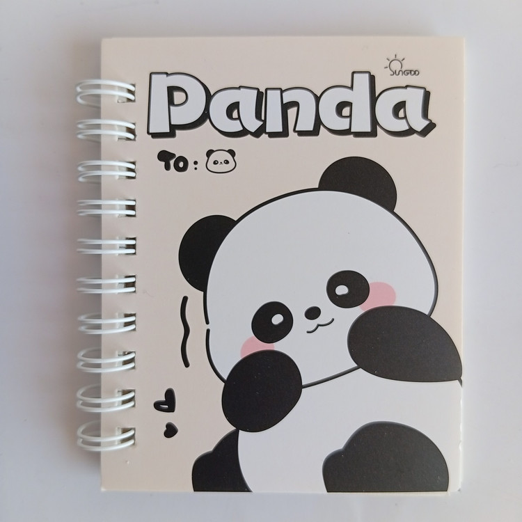 دفترچه سیمی پاندا میکس طرح و رنگ سایز 10×8.5 کرمی